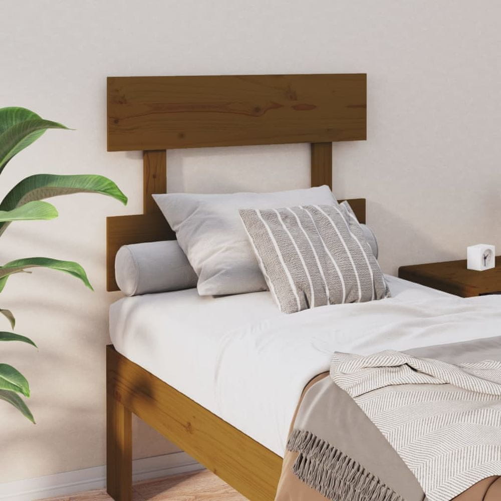Vidaxl Čelo postele, medovo hnedé, 103,5x3x81 cm, borovicové drevo